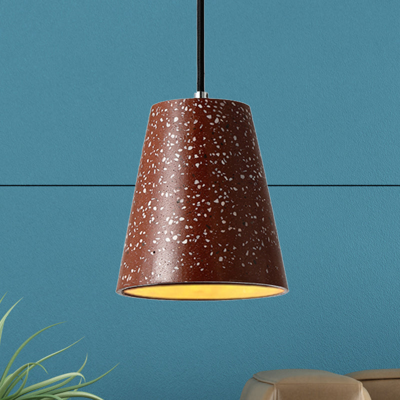 Louise - Sleek Concrete Cone Pendant Lighting Simplicity 1 Light Black/White/Brown Hanging Light