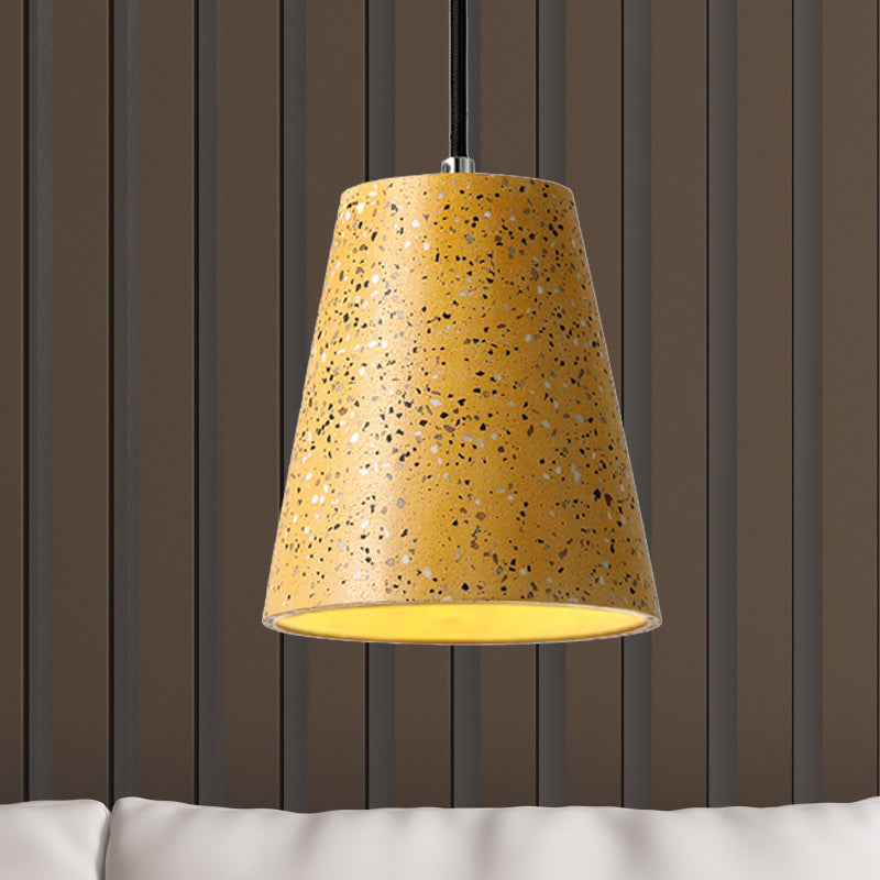 Louise - Sleek Concrete Cone Pendant Lighting Simplicity 1 Light Black/White/Brown Hanging Light