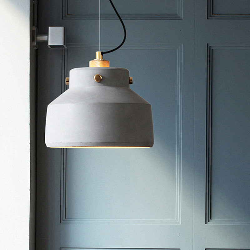 Grey Cement Suspension Lamp - Modernist 1 Light Hanging Ceiling Fixture Multiple Sizes Available /