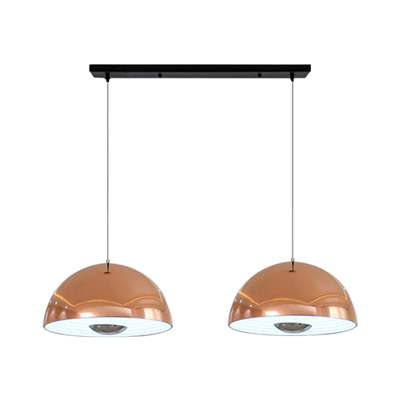 Marta - Nordic Dome Hanging Lamp Metal 1/2/3 Heads White/Black/Rose Gold Pendant Light Fixture For