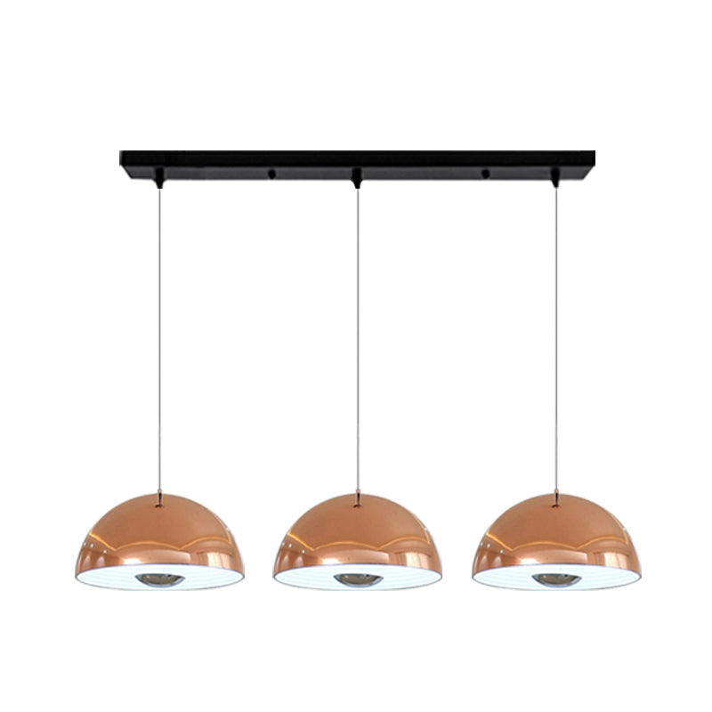 Marta - Nordic Dome Hanging Lamp Metal 1/2/3 Heads White/Black/Rose Gold Pendant Light Fixture For
