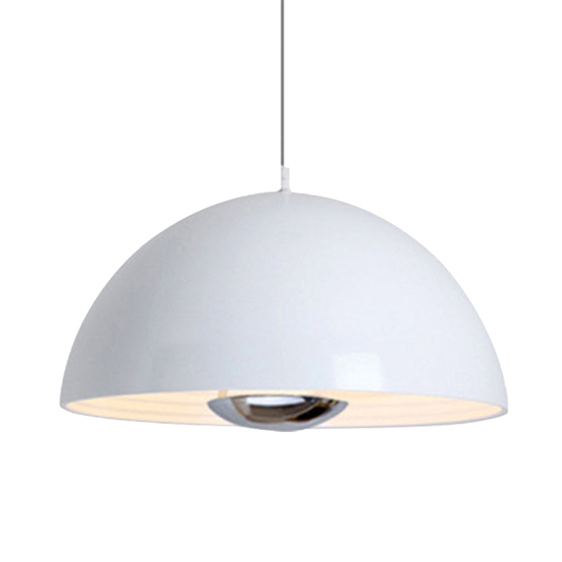 Nordic Dome Hanging Metal Pendant Light Fixture for Dining Room - 1/2/3 Heads, White/Black/Rose Gold - 12"/16"/19.5" Wide