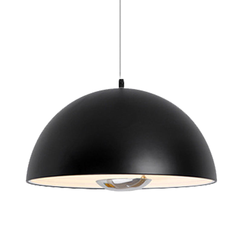 Nordic Dome Hanging Metal Pendant Light Fixture for Dining Room - 1/2/3 Heads, White/Black/Rose Gold - 12"/16"/19.5" Wide