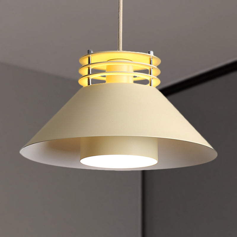 Modern Nordic Pendant Ceiling Light - 9"/12" Conic Shape, Metal Suspension, Black/White - Ideal for Living Room