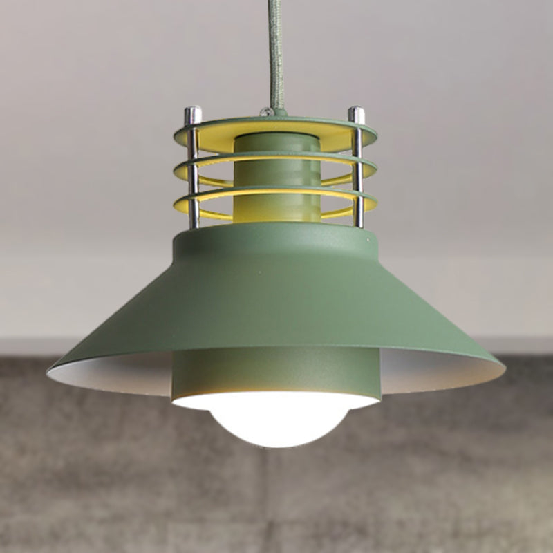 Nordic Style Conic Pendant Ceiling Light - 9/12 Dia Metal Suspension In Black/White Ideal For Living