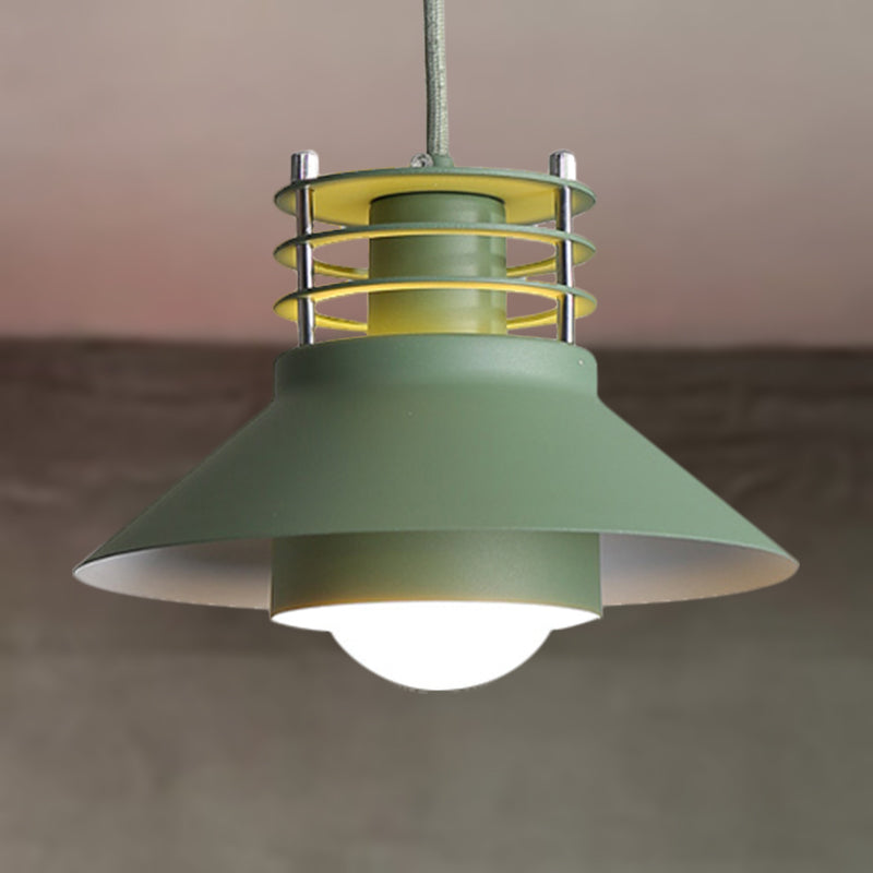 Modern Nordic Pendant Ceiling Light - 9"/12" Conic Shape, Metal Suspension, Black/White - Ideal for Living Room