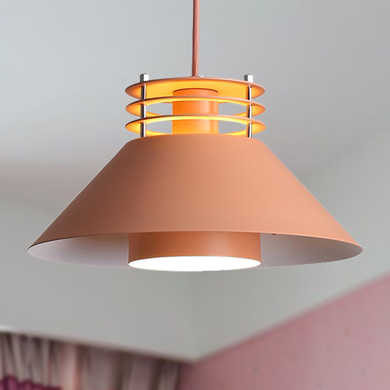 Modern Nordic Pendant Ceiling Light - 9"/12" Conic Shape, Metal Suspension, Black/White - Ideal for Living Room
