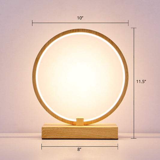 Halo Ring Led Nightstand Lamp Stylish Table Light For Bedroom