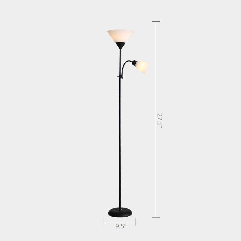 Country Living Room Acrylic Torchiere Floor Lamp With Flexible Arm