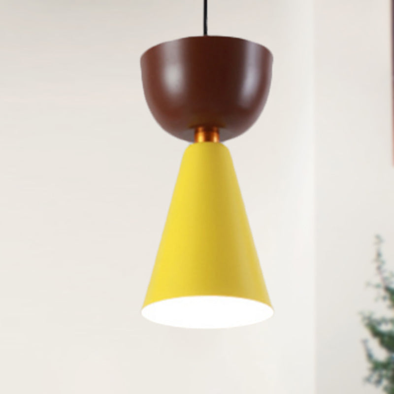 Nordic Style Black Metal Pendant Light With Cone/Dome Shade Ideal For Living Rooms - 1 2/3 Diameter