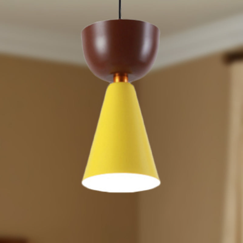 Nordic Style Black Metal Pendant Light With Cone/Dome Shade Ideal For Living Rooms - 1 2/3 Diameter