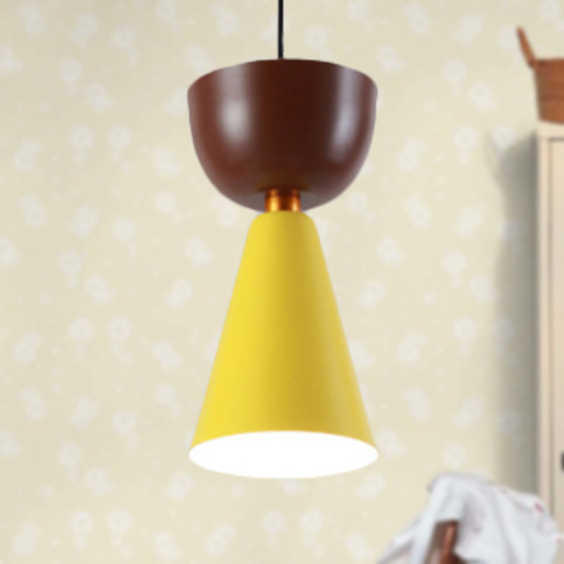 Nordic Style Black Metal Pendant Light With Cone/Dome Shade Ideal For Living Rooms - 1 2/3 Diameter
