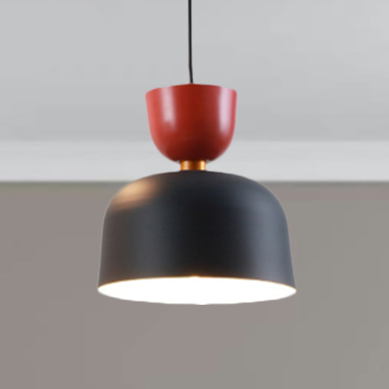 Nordic Style Black Metal Pendant Light With Cone/Dome Shade Ideal For Living Rooms - 1 2/3 Diameter