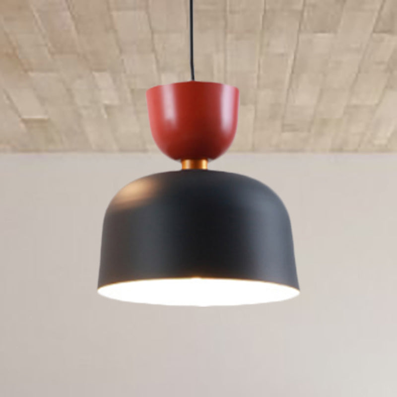 Nordic Style Black Metal Pendant Light With Cone/Dome Shade Ideal For Living Rooms - 1 2/3 Diameter