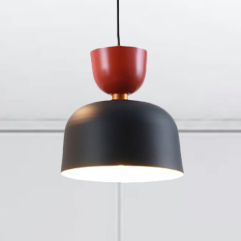 Nordic Style Black Metal Pendant Light With Cone/Dome Shade Ideal For Living Rooms - 1 2/3 Diameter