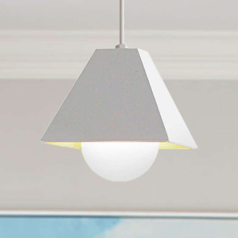 Modernist Pyramid Pendant Light in Black/White for Table Ceiling