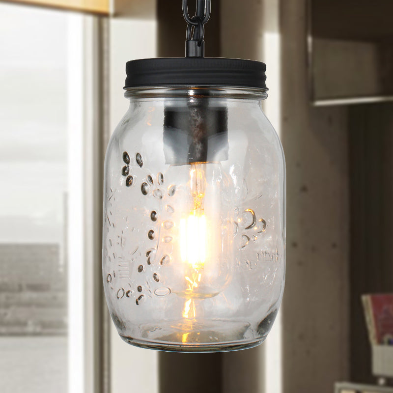 Classic Mason Jar Hanging Ceiling Light Pendant Lighting In Black Pendant Light