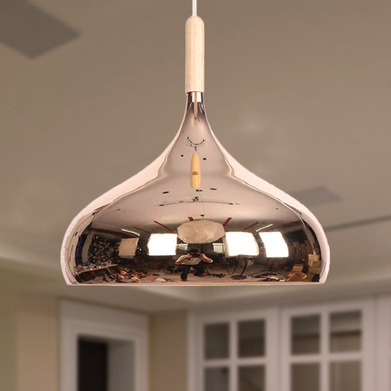 Modernist Pendant Lighting: Stylish Chrome/Gold/Rose Gold Metallic Suspended Light for Dining Table
