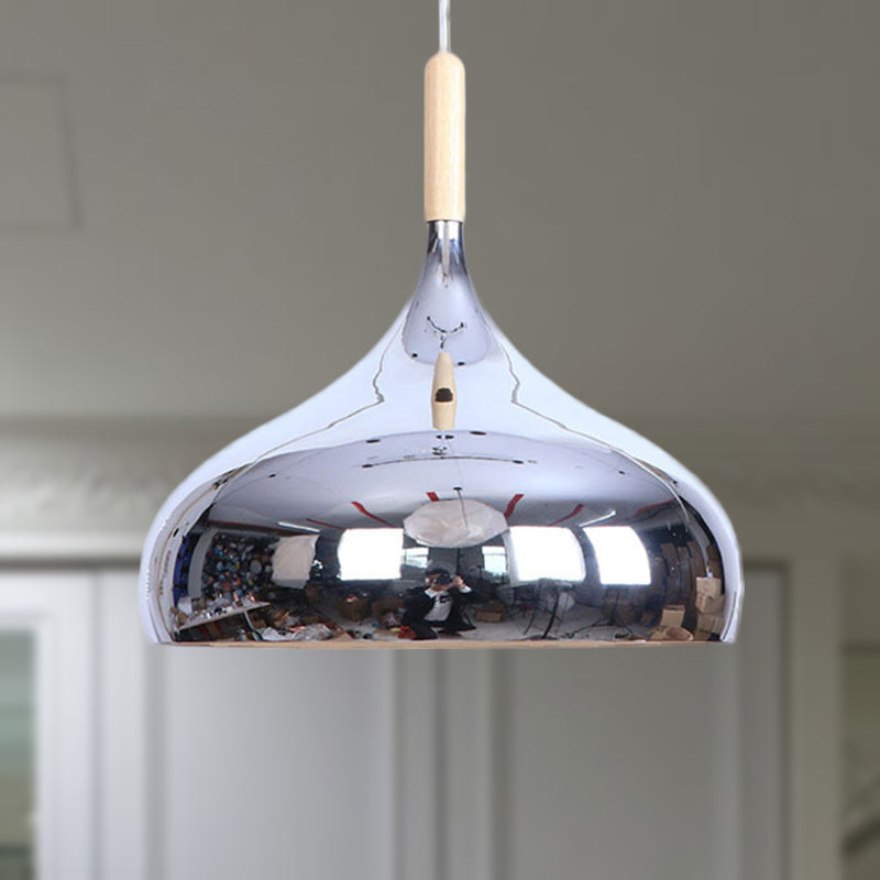 Modern Pendant Light In Metallic Chrome/Gold/Rose Gold For Dining Table Chrome