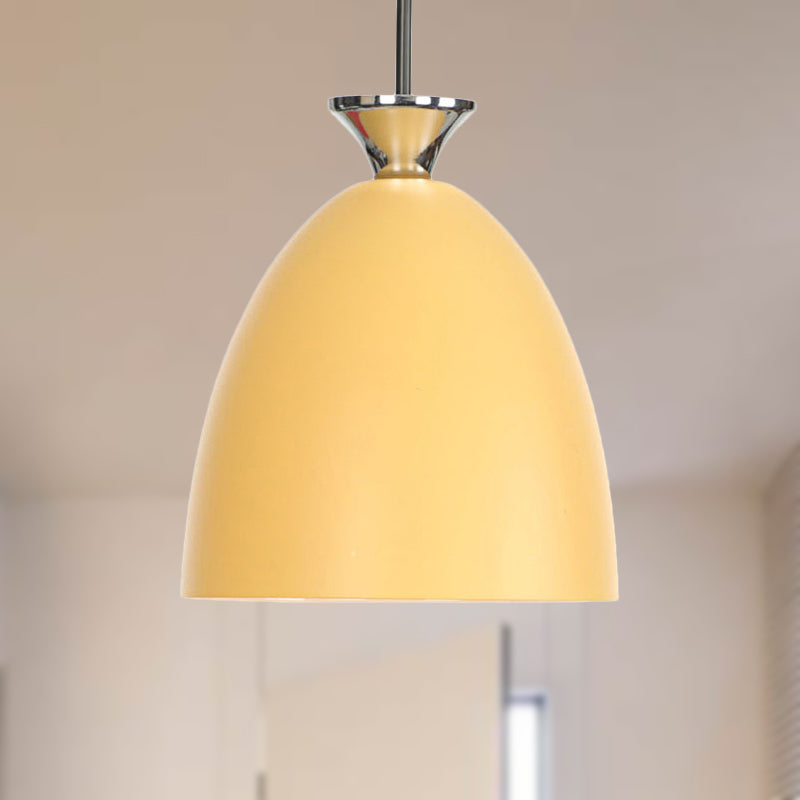 Blue/Gray Macaron Metallic Bedside Pendant Lamp With Adjustable Cord