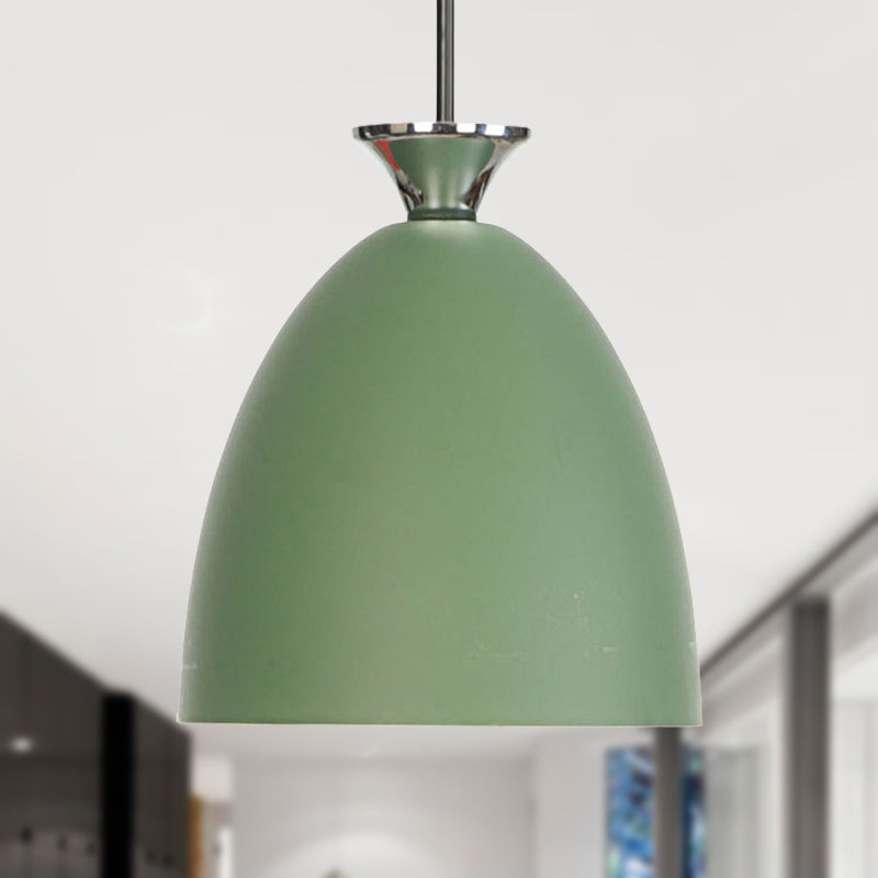 Macaron Metallic Pendant Lamp - Blue/Gray with Adjustable Cord for Bedside or Ceiling Lighting