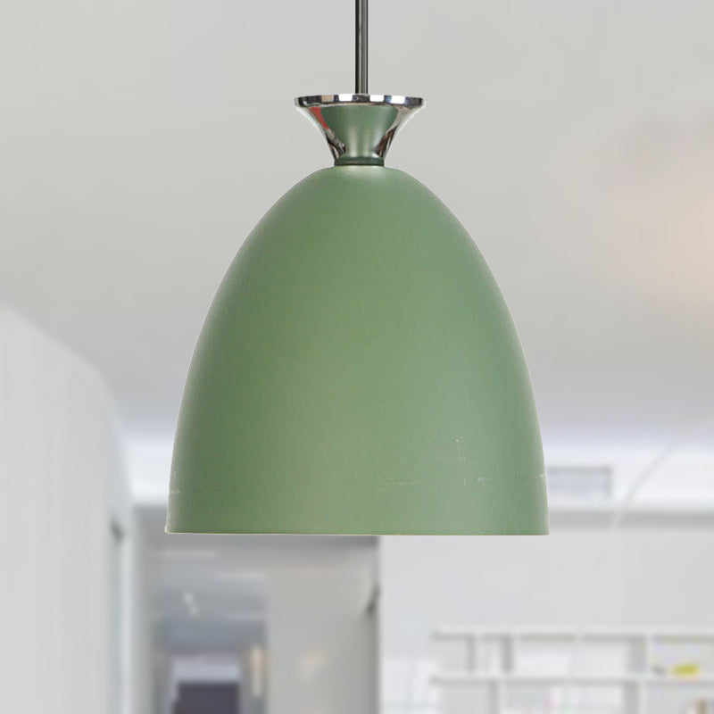 Blue/Gray Macaron Metallic Bedside Pendant Lamp With Adjustable Cord