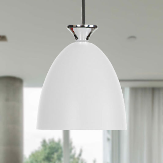 Macaron Metallic Pendant Lamp - Blue/Gray with Adjustable Cord for Bedside or Ceiling Lighting