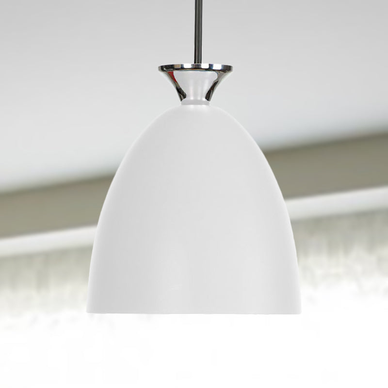 Macaron Metallic Pendant Lamp - Blue/Gray with Adjustable Cord for Bedside or Ceiling Lighting