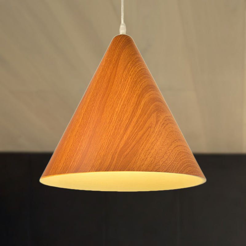 Modern Conic Shade Pendant Ceiling Light - Aluminum 1 White/Yellow