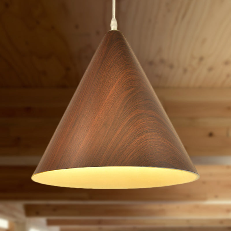 Modern Conic Shade Pendant Ceiling Light - Aluminum 1 White/Yellow Brown