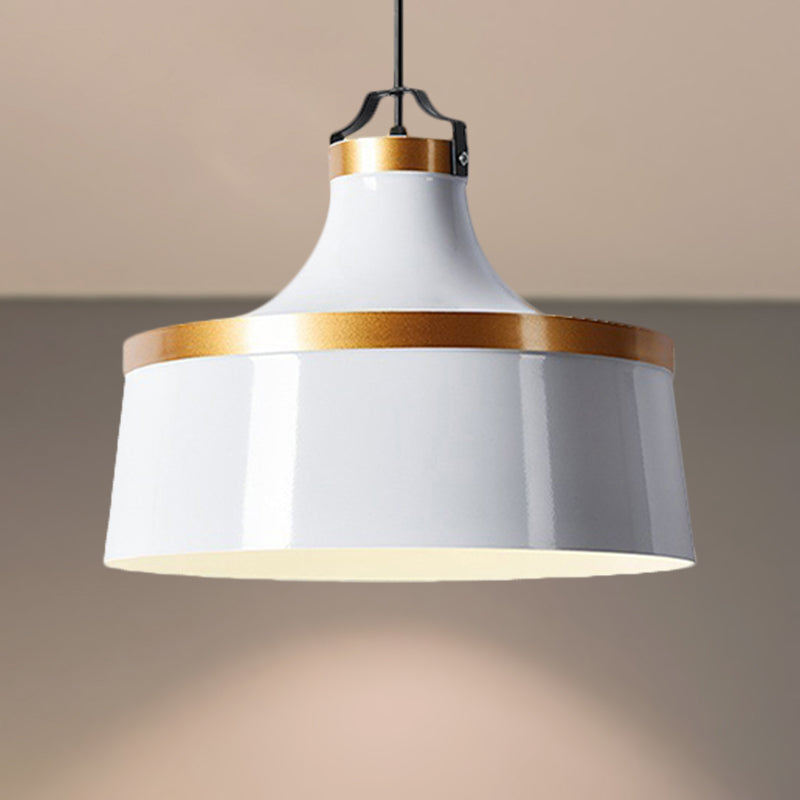 Drum Pendant Light - Nordic Style Metallic Ceiling Fixture For Coffee Shop 1 Black/Blue/Green