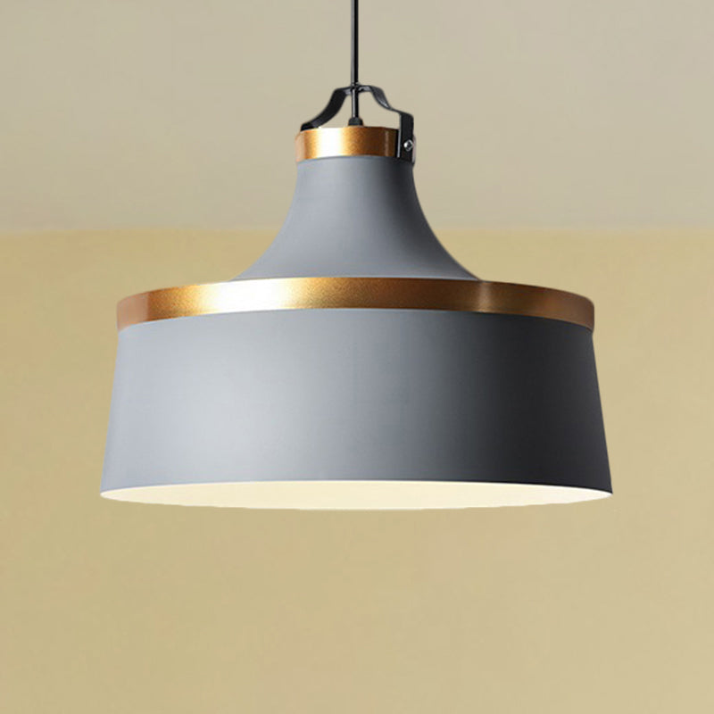 Drum Pendant Light - Nordic Style Metallic Ceiling Fixture For Coffee Shop 1 Black/Blue/Green