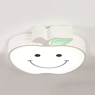 Modern Apple Flush Mount Light: Acrylic Metal Nordic Style Ceiling Fixture for Living Rooms