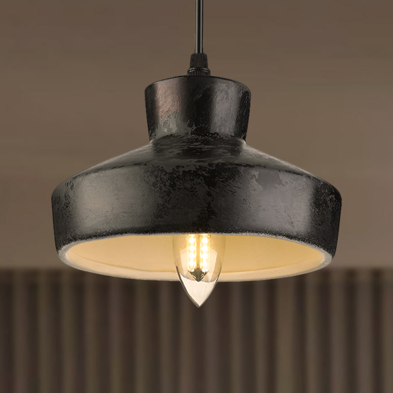 Ensemble de luminaires suspendus en métal de style antique - Carré/trapèze, 4 lumières - Cordon réglable, noir vieilli - Idéal pour les restaurants