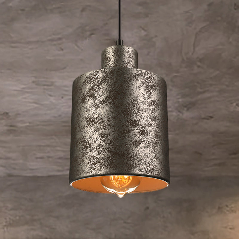 Ensemble de luminaires suspendus en métal de style antique - Carré/trapèze, 4 lumières - Cordon réglable, noir vieilli - Idéal pour les restaurants