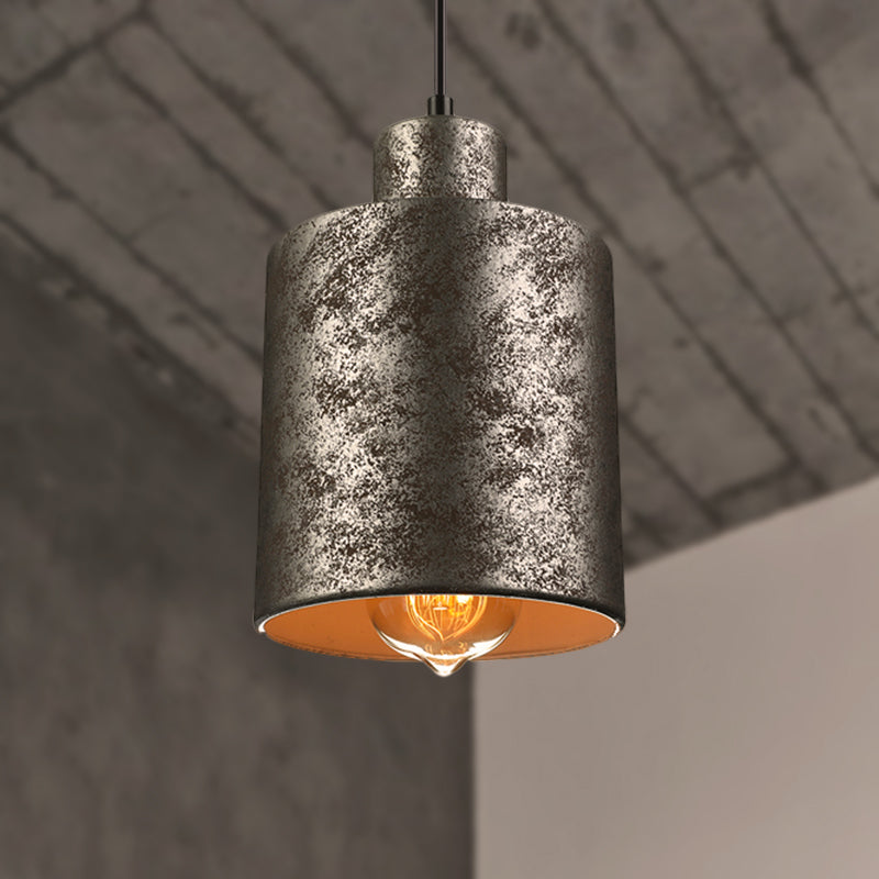 Ensemble de luminaires suspendus en métal de style antique - Carré/trapèze, 4 lumières - Cordon réglable, noir vieilli - Idéal pour les restaurants