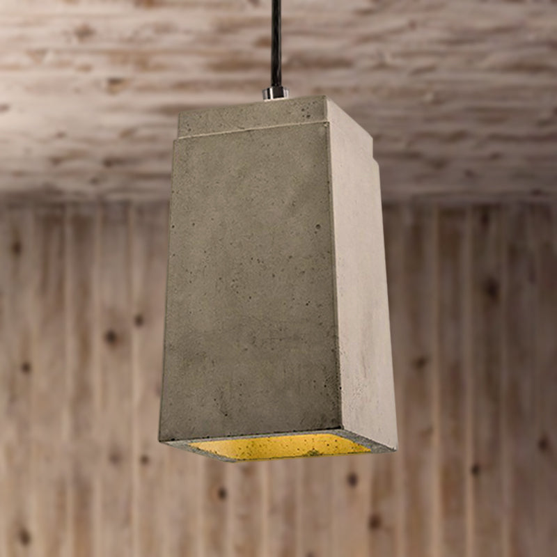 Modern Concrete Pendant Light With Adjustable Cord In Grey