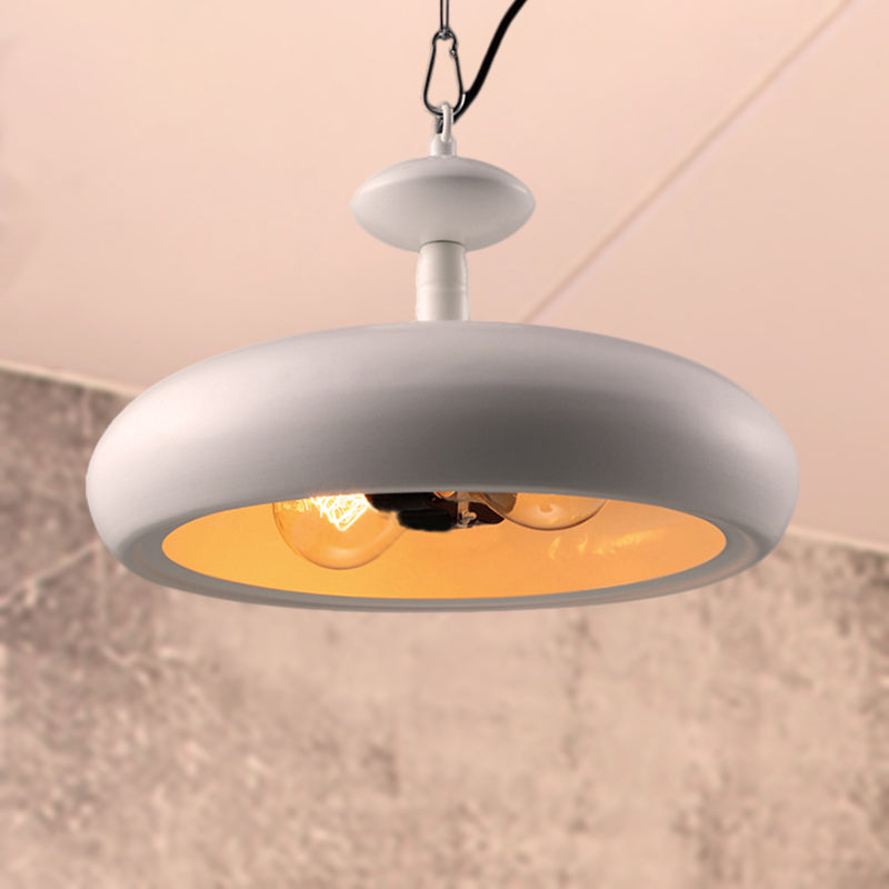 Nordic Style Metal Ceiling Pendant Light With Adjustable Chain - 11/16.5 W Bowl 1 Bulb Black/White