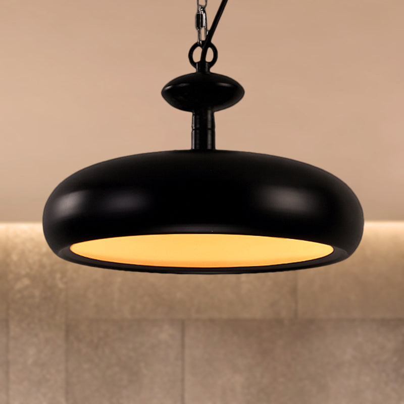 Nordic Style Metal Ceiling Pendant Light With Adjustable Chain - 11/16.5 W Bowl 1 Bulb Black/White
