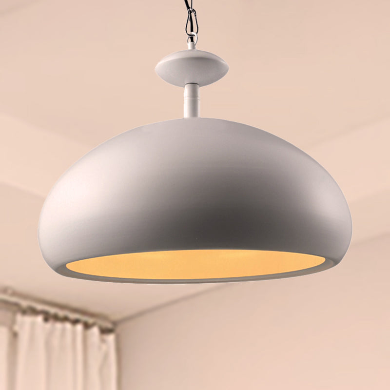 Nordic Style Metal Ceiling Pendant Light With Adjustable Chain - 11/16.5 W Bowl 1 Bulb Black/White