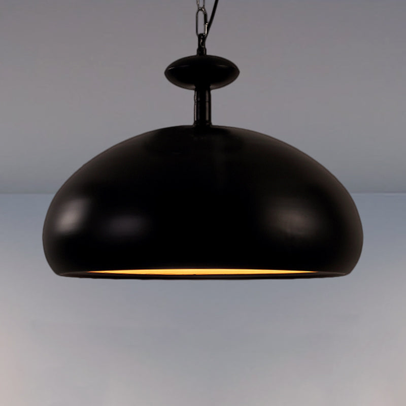 Nordic Style Metal Ceiling Pendant Light With Adjustable Chain - 11/16.5 W Bowl 1 Bulb Black/White
