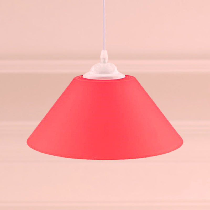 Modern Metal Pendant Light With Adjustable Cord - Black/Gray/Dark Green Shade For Living Room Red