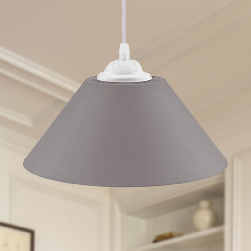 Modern Metal Conic Pendant Light with Adjustable Cord for Living Room - Black/Gray/Dark Green