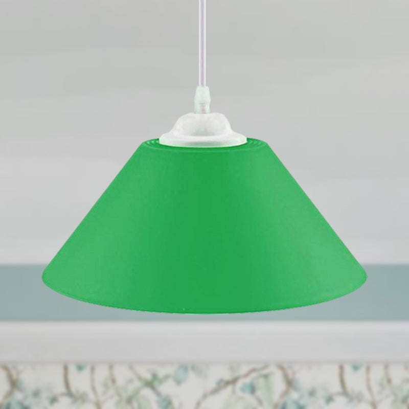 Modern Metal Pendant Light With Adjustable Cord - Black/Gray/Dark Green Shade For Living Room