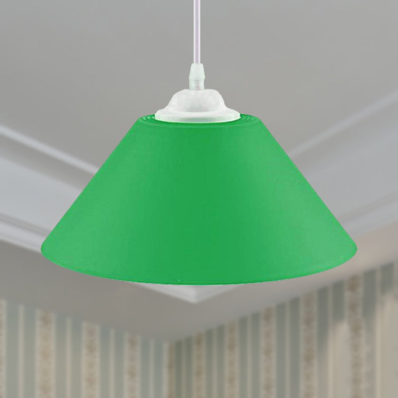 Modern Metal Pendant Light With Adjustable Cord - Black/Gray/Dark Green Shade For Living Room