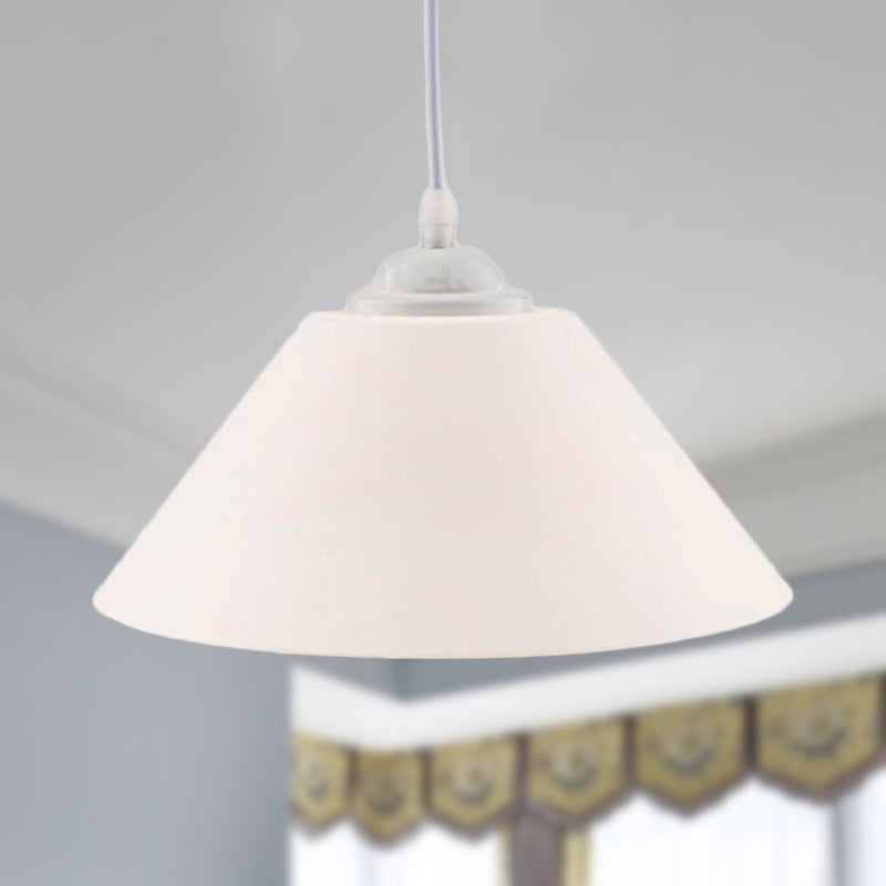 Modern Metal Conic Pendant Light with Adjustable Cord for Living Room - Black/Gray/Dark Green