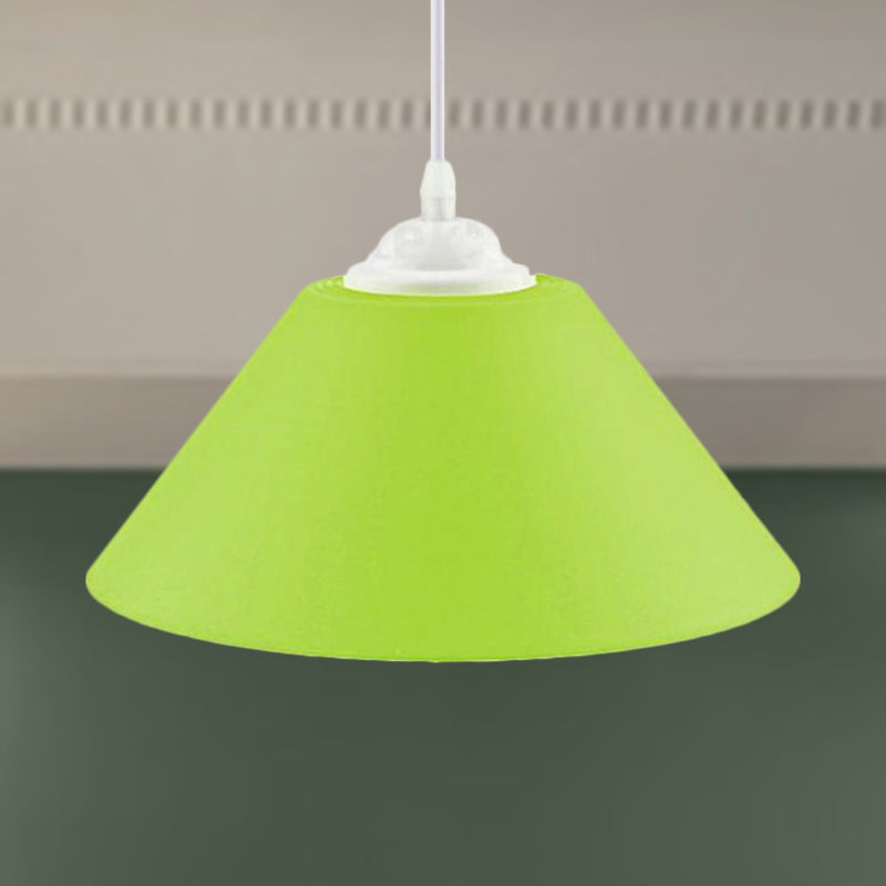 Modern Metal Pendant Light With Adjustable Cord - Black/Gray/Dark Green Shade For Living Room