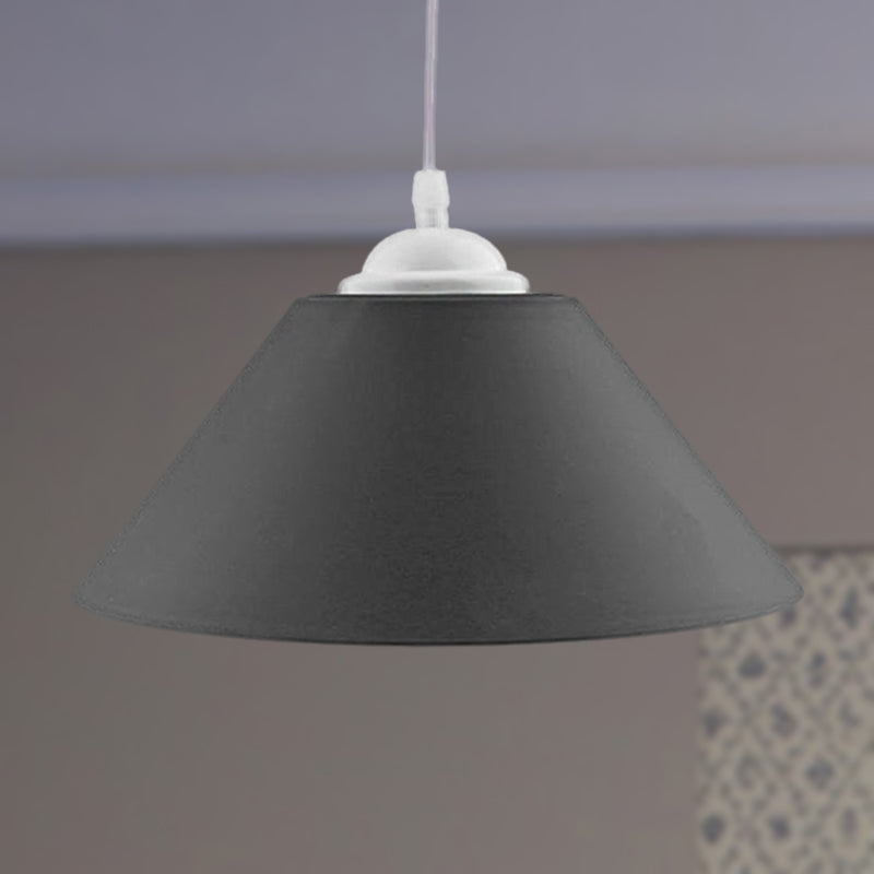 Modern Metal Conic Pendant Light with Adjustable Cord for Living Room - Black/Gray/Dark Green
