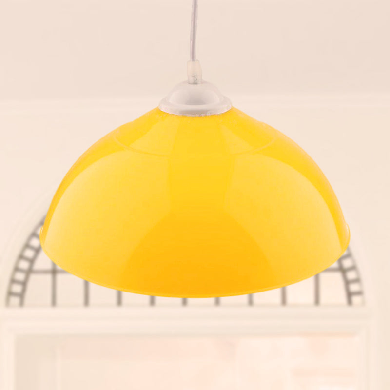 Modern Metallic Bowl Pendant Light - Polished Black/Grey Finish