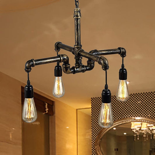 Vintage Industrial Metal and Glass Hanging Light – 4/6-Light 3-Tier Pendant for Living Rooms